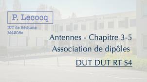 P.Lecocq - DUT RT S4 - Antennes - Chapitre 3-5 - Association de dipôles
