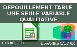 Dépouillement d'une simple table contenant une variable qualitative