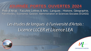 JPO 2024 - Les études de langues à l'Université d'Artois : Licence LLCER et Licence LEA