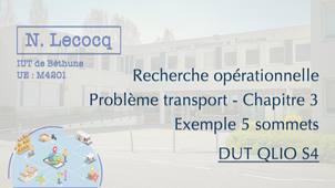 N. Lecocq - DUT QLIO S4 - Recherche opérationnelle - Problème transport - Chapitre 3 - Vidéo 2