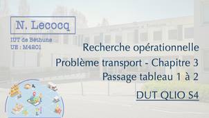 N. Lecocq - DUT QLIO S4 - Recherche opérationnelle - Problème transport - Chapitre 3 - Vidéo 10