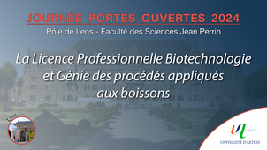 JPO 2024 - La Licence Professionnelle Biotechnologie et Génie des procédés appliqués aux boissons