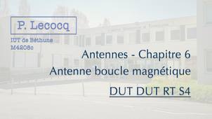 P.Lecocq - DUT RT S4 - Antennes - Chapitre 6 - Antenne boucle magnétique