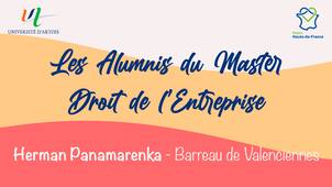 Les Alumnis du Master Droit de l'entreprise : Herman - Barreau de Valenciennes