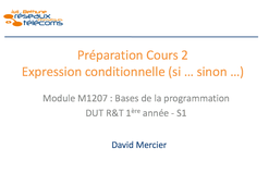 [DUT R&T M1207] Cours 2 Expression conditionnelle