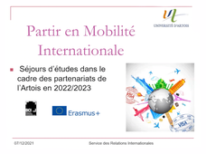 Mobilité internationale d'études en 2022/2023