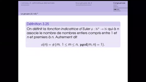 B. Calmès - L2 Math - Arithmétique - Cours 10