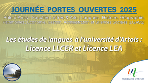 JPO 2025 - Les études de langues à l'université d'Artois : LLCER et LEA