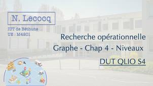 N. Lecocq - DUT QLIO S4 - Graphes - Chapitre 4 - Niveaux