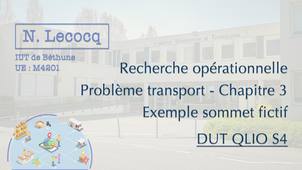 N. Lecocq - DUT QLIO S4 - Recherche opérationnelle - Problème transport - Chapitre 3 - Vidéo 3