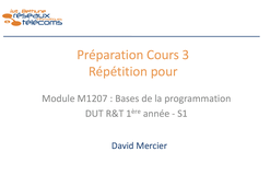 [DUT R&T M1207] Cours 3 Répétition pour