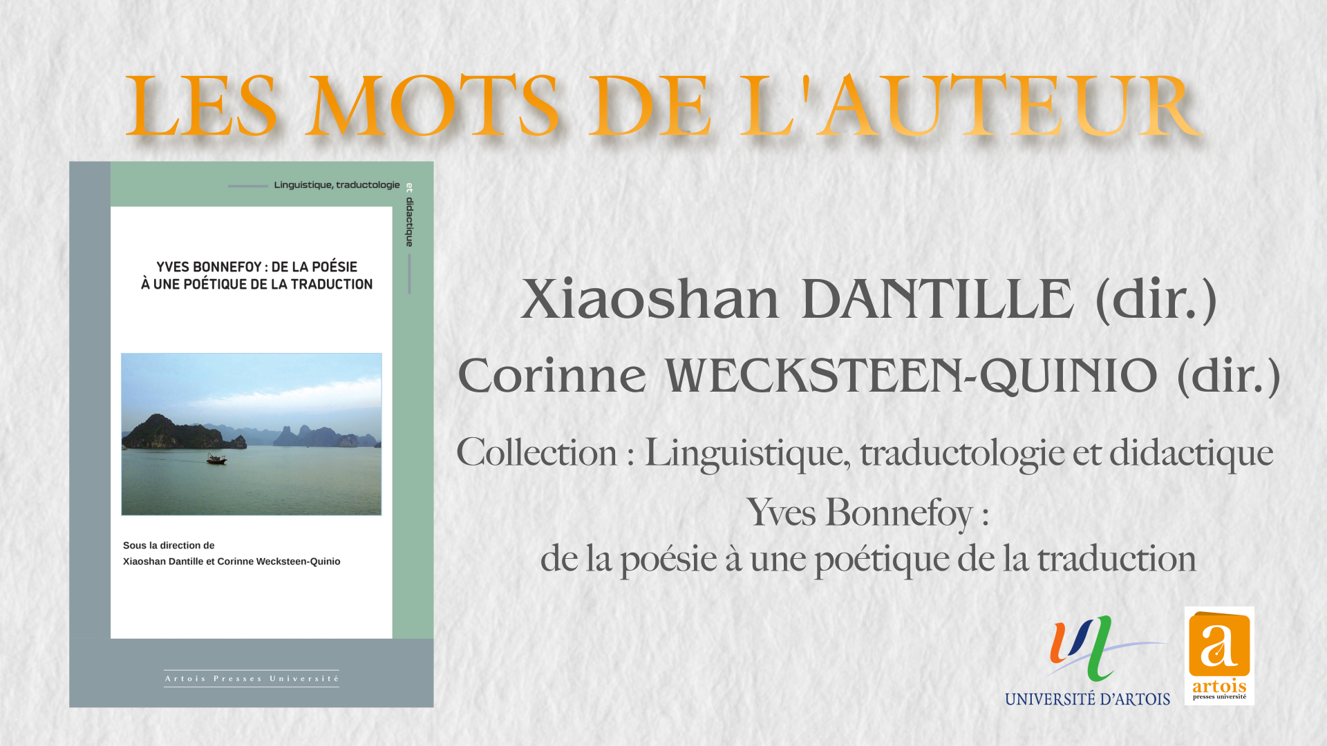 Les mots de l'auteur